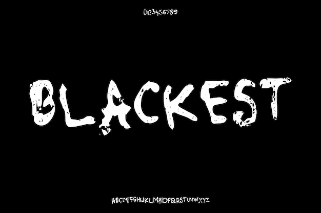 Grunge Blackest Diseño de fuentes vectoriales texturizadas de alfabeto creativo