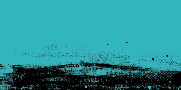 Grunge dibujado a mano fondo negro y azul con efecto desgastado retro grungy excesivamente