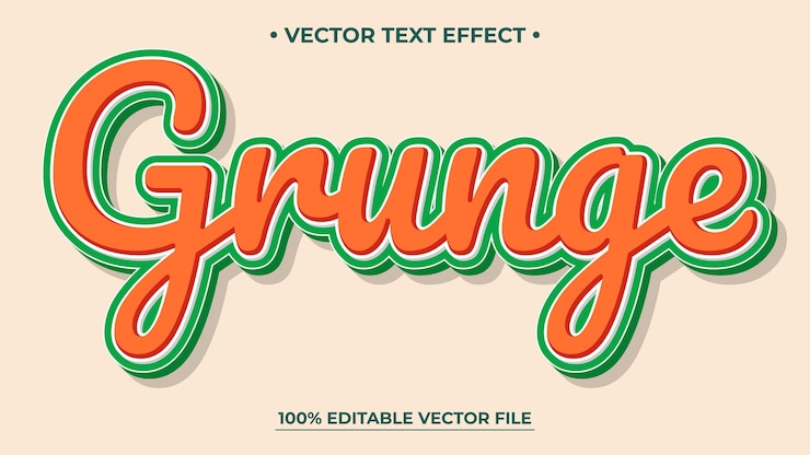 Vector grunge efecto de texto editable antiguo estilo de texto retro vintage