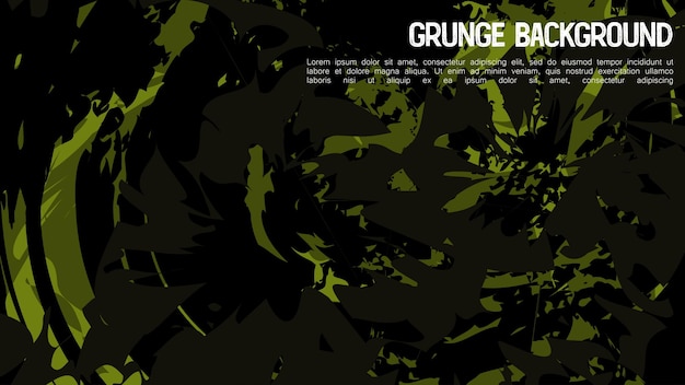 Grunge fondo abstracto plantilla de diseño de color verde estandarte de bandera en blanco ilustración vectorial de salpicaduras