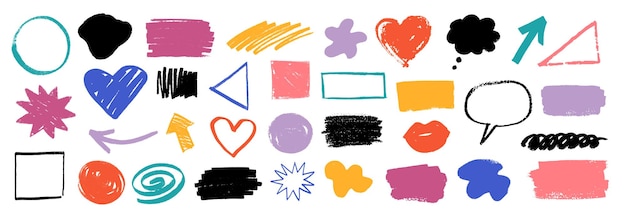 Grunge formas abstractas dibujadas a mano