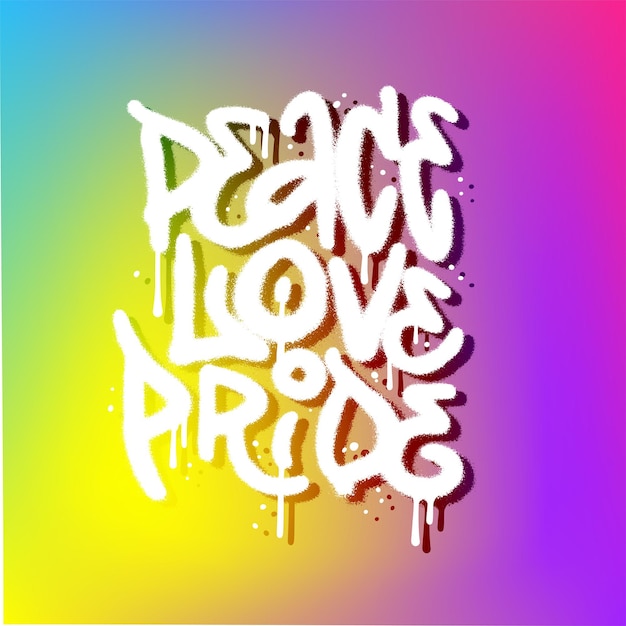 Grunge graffiti urbano estilo lgbt cita paz amor orgullo abstracto arco iris bandera grafient backgouund ve