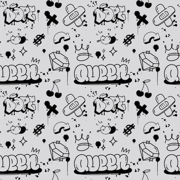 grunge, grafiti, arte, seamless, patrón