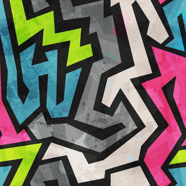 grunge, grafiti, seamless, patrón