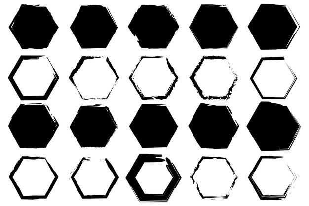 Grunge, hexágono, vector, ilustración, eps, 10 Colección de imágen