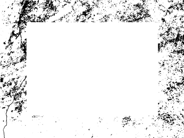 Grunge marco y borde Grunge negro y blanco Textura de superposición de angustia Polvo y áspero