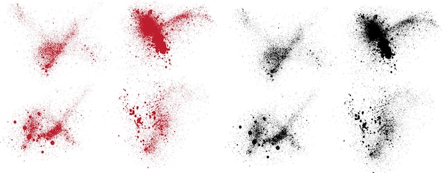 Grunge negro y rojo color sangre fondo pincelado conjunto Grunge abstracto textura pincelada