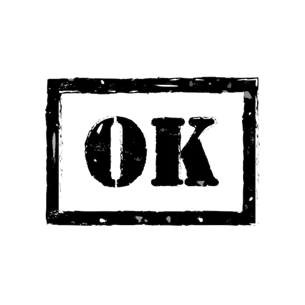 Grunge OK palabra estampilla de goma OK signo conjunto de pegatinas Ilustración vectorial EPS 10 Imagen de stock