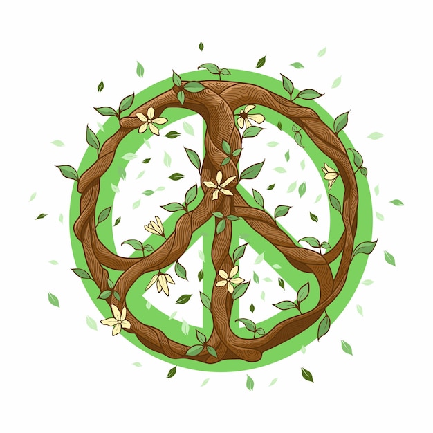 Grunge paz signo verdor árbol primavera