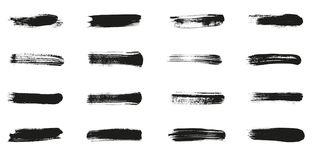 Grunge Pincel de pintura Texturas Pinceladas Elementos gráficos Colección de líneas Pincelado