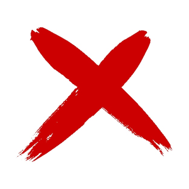Grunge sucio dibujado a mano con pinceladas cruzadas x ilustración vectorial aislada sobre fondo blanco