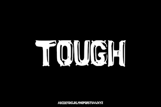 Grunge Tough Creative Vector Textured Alfabeto Diseño de fuentes