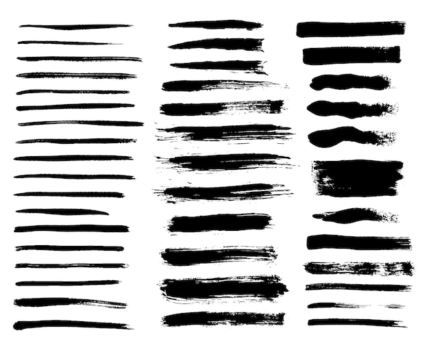 Grunge trazos de pincel de tinta elementos de pintura negra trazo de la pincel línea grunge texturas sucias de las pancartas