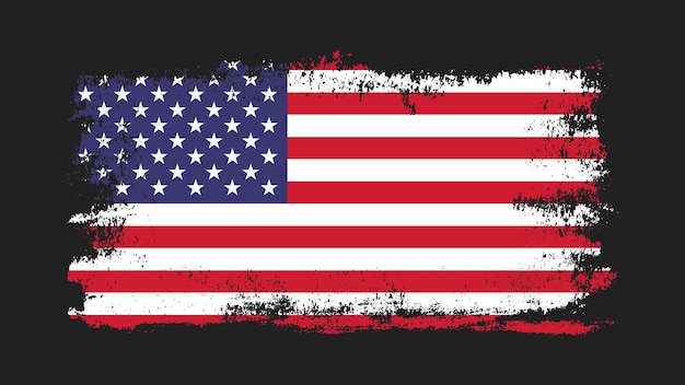 Grunge usa bandera aislado sobre fondo negro ilustración vectorial