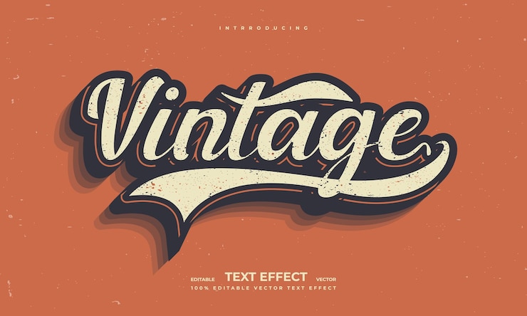 Vector grunge vintage retro editable vector texto efecto alfabeto fuente tipografía tipo de letra