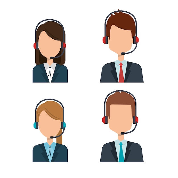 Grupo de agentes de servicio al cliente