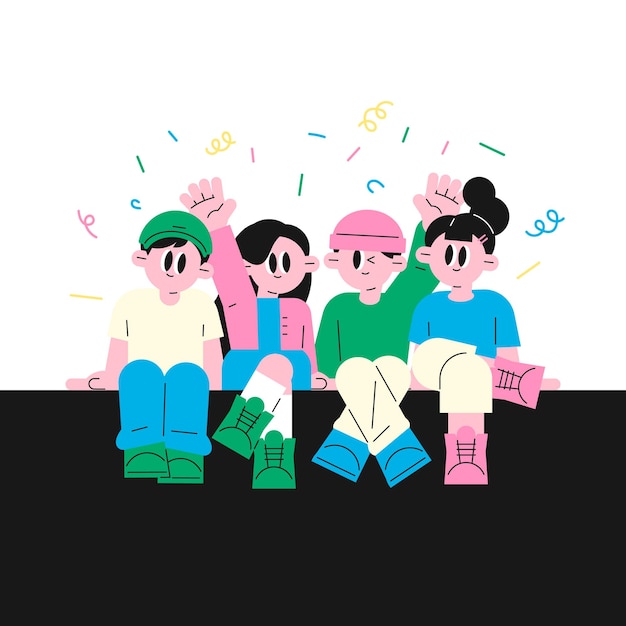 Un grupo de amigos celebra un evento especial con alegría y felicidad
