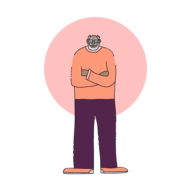 Grupo de ancianos aislados Ilustración vectorial