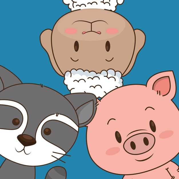 grupo de animales pequeños y lindos