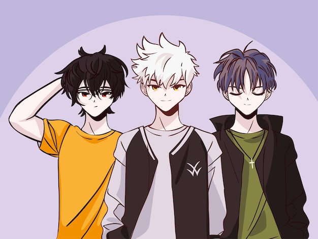 grupo de anime masculino