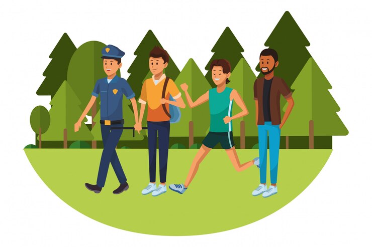 Vector grupo de avatares del hombre