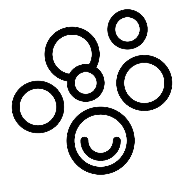 Grupo de burbujas sonriendo divirtiéndose el concepto de unión icono