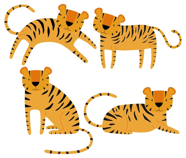 un grupo de cachorros de tigre con uno que dice tigre