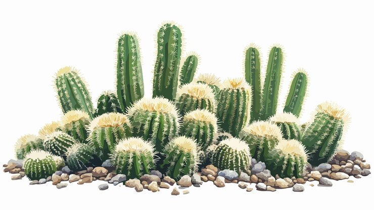 Vector grupo de cactus