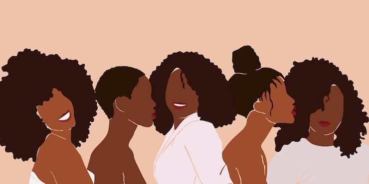 Vector grupo de chicas guapas afroamericanas