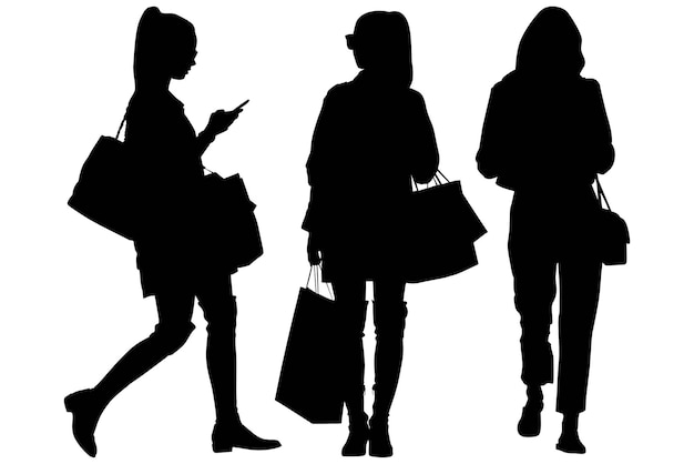 Grupo de chicas de silueta de moda