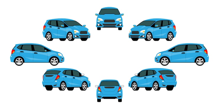 Grupo de coche azul