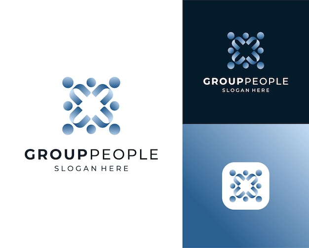 Grupo de cuidado comunitario Equipo juntos Organización de solidaridad Ilustración del diseño del logotipo vectorial
