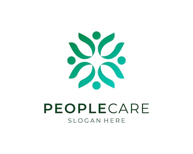 Grupo de cuidado comunitario Equipo juntos Organización de solidaridad Ilustración del diseño del logotipo vectorial