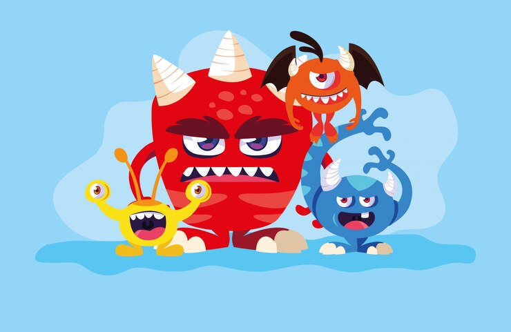 Vector grupo de dibujos animados de monstruos