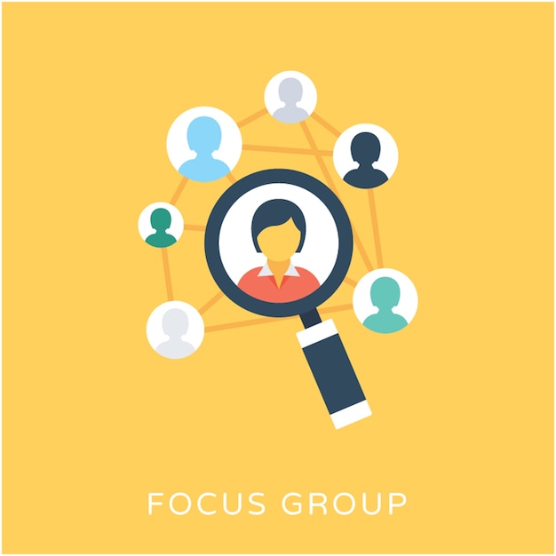 Grupo de enfoque plano Vector icono