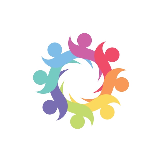 Grupo de equipo personas Red comunitaria y plantilla de diseño de íconos sociales