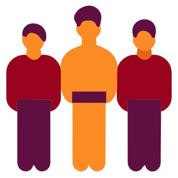 un grupo de estudiantes para un icono infográfico de formas de colores
