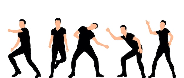 Grupo de gente bailando, siluetas