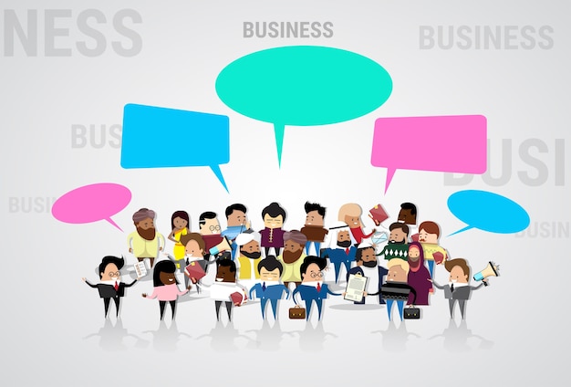 Grupo de gente de negocios de dibujos animados Mix