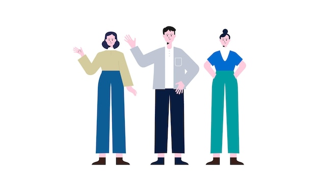 Grupo de gente de negocios Hombre de negocios Mujer de negocios en conjunto Ilustración de diseño plano