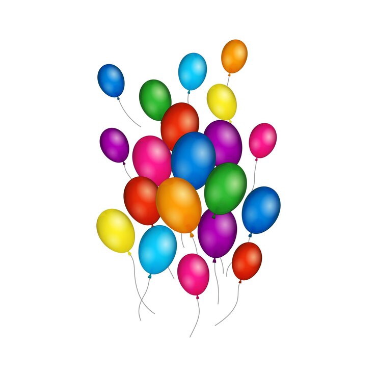 Vector grupo de globos de helio de colores