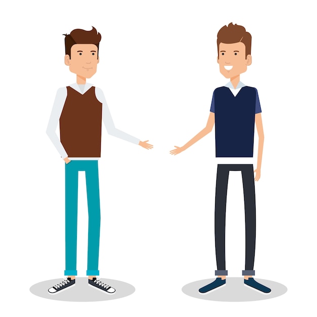 Grupo de hombres avatares personajes vector ilustración diseño