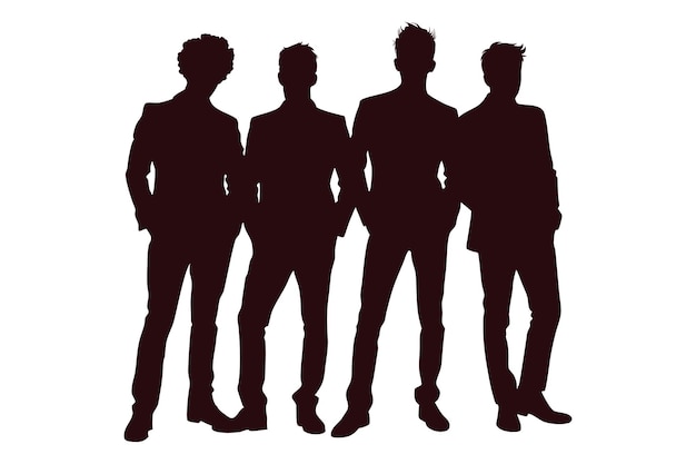 Grupo de hombres silueta amigos silueta