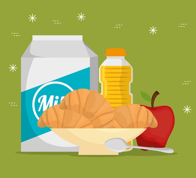 grupo de iconos de alimentos nutritivos vector ilustración diseño