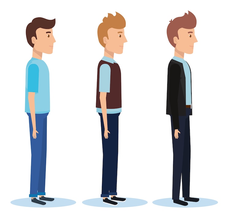 Vector grupo de jóvenes plantea diseño de ilustración de vector de estilos