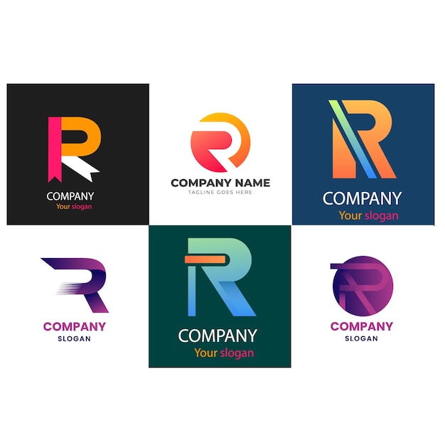 un grupo de logotipos, incluido uno que dice "compañía"