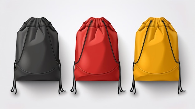 Vector un grupo de mochilas coloridas con una que dice mochilas
