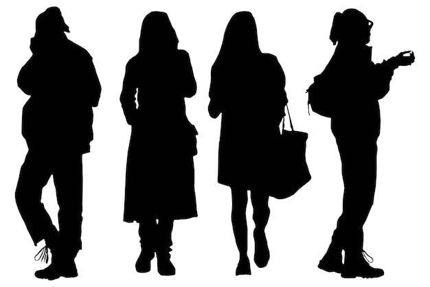 Grupo de la mujer de silueta de negocios de moda