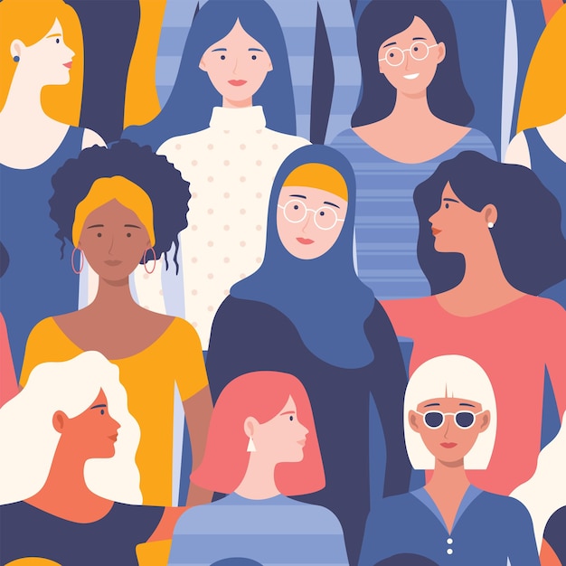 Grupo de mujeres diverso e inclusivo