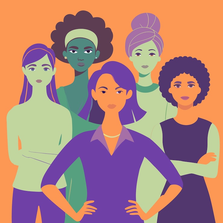Vector grupo de mujeres personaje avatar